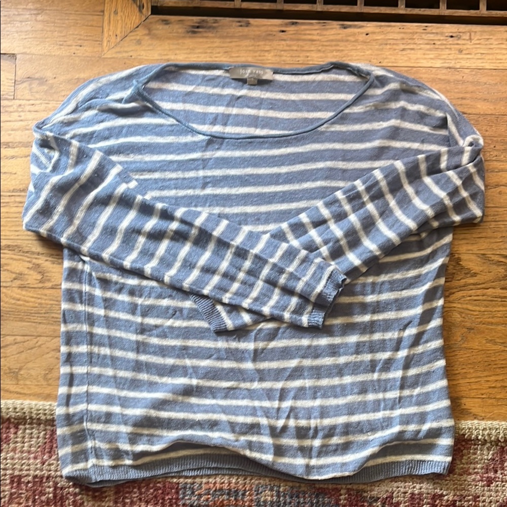 Striped Blue and White Linen Sweater